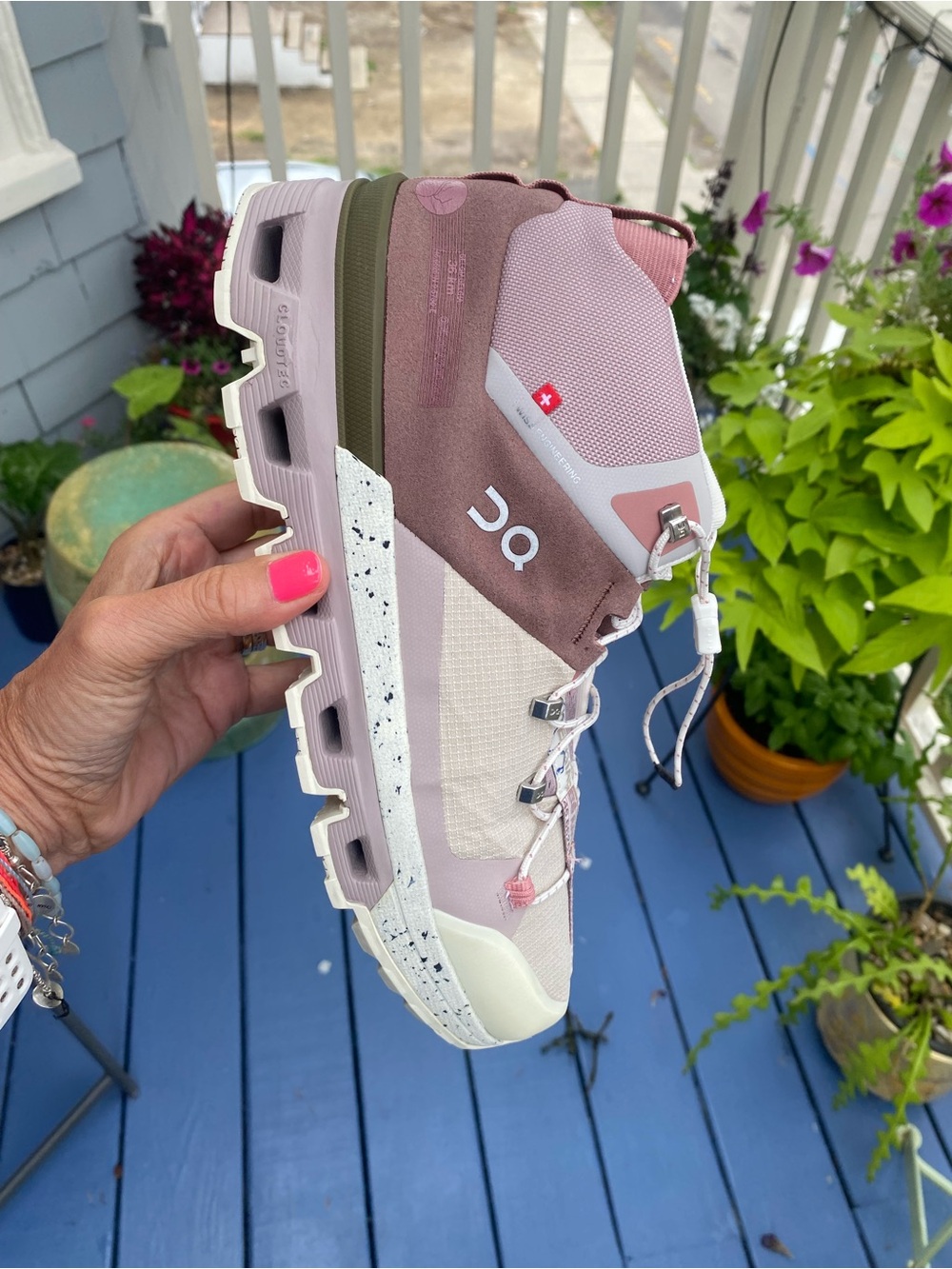 On Cloud Women's CloudTrax Rose/Ivory Hiking Shoe